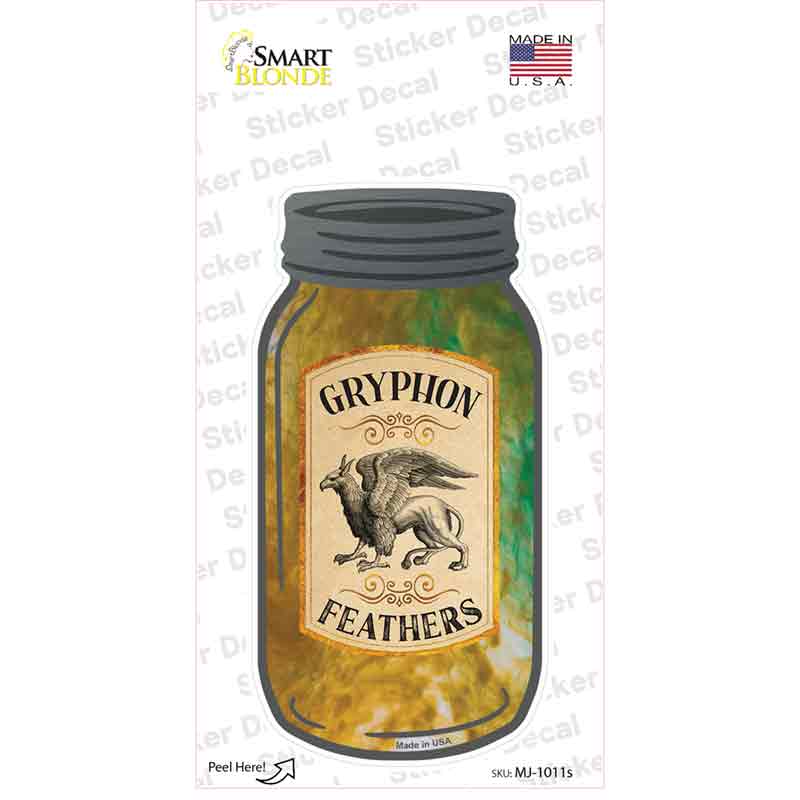 Gryphon Feathers Novelty Mason Jar Sticker Decal Small