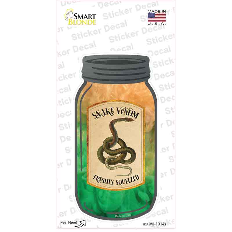 Snake Venom Novelty Mason Jar Sticker Decal Small