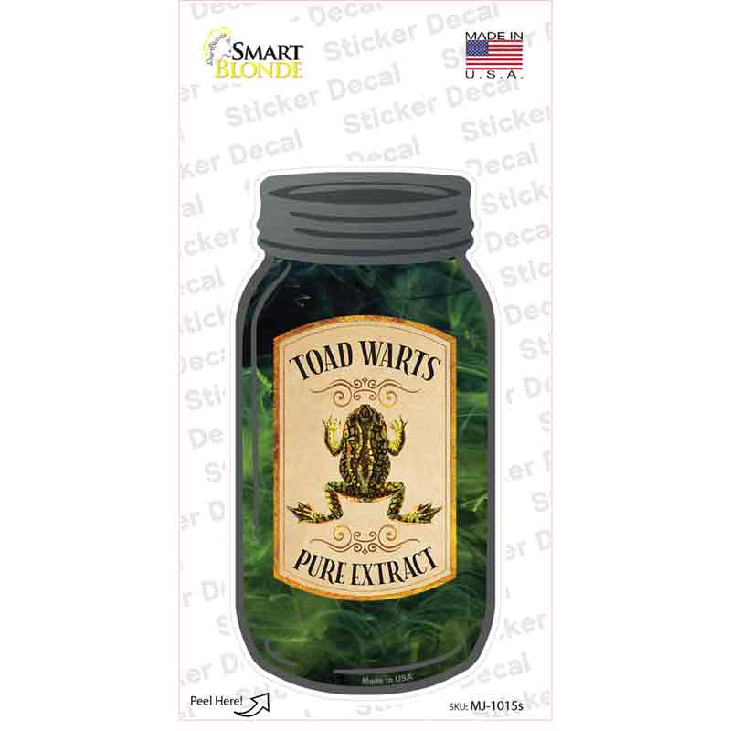 Toad Warts Novelty Mason Jar Sticker Decal Small