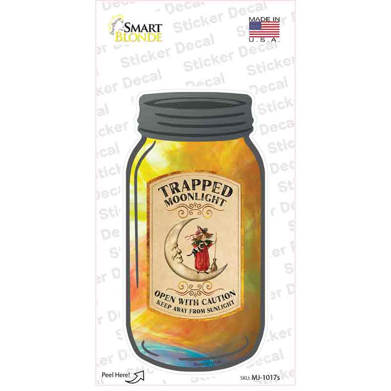 Trapped Moonlight Novelty Mason Jar Sticker Decal Small