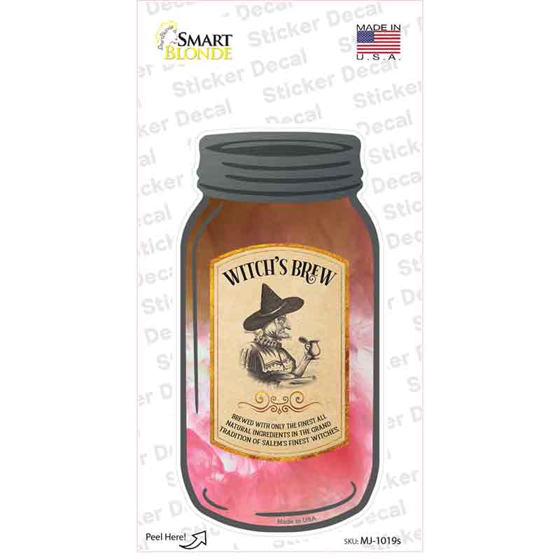 Witchs Brew Novelty Mason Jar Sticker Decal Small