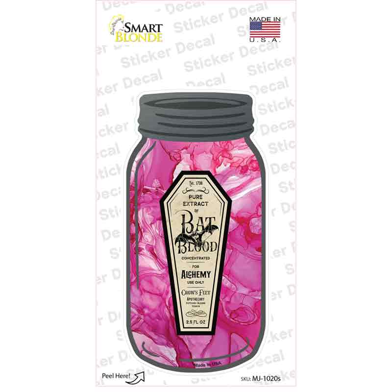 Bat Blood Novelty Mason Jar Sticker Decal Small