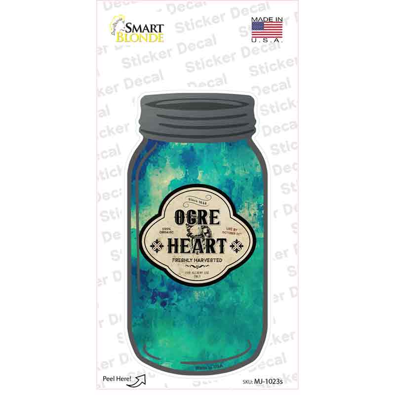 Ogre Heart Novelty Mason Jar Sticker Decal Small