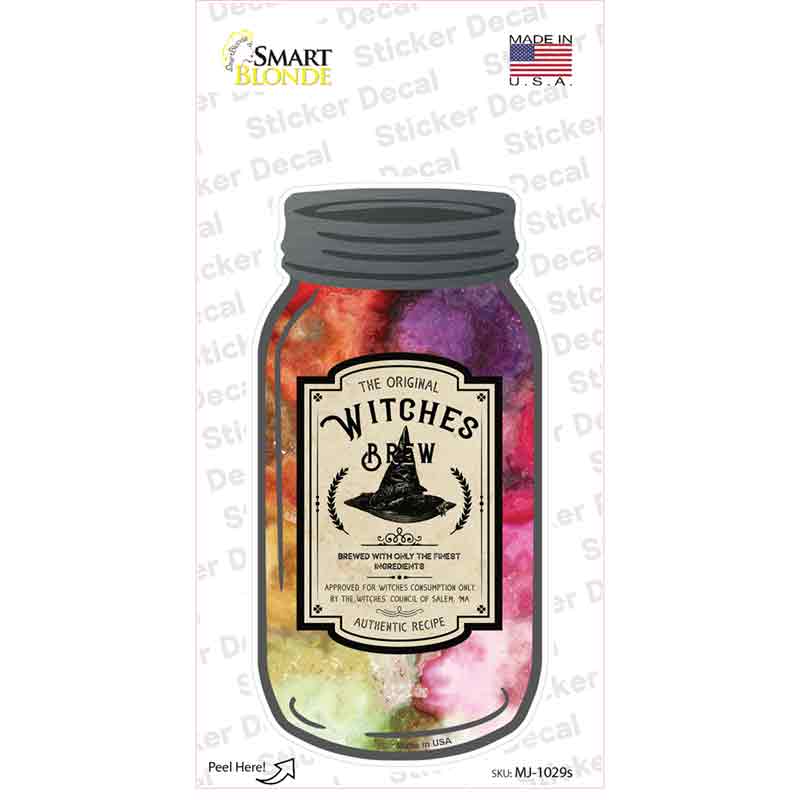 The Original Witches Brew Novelty Mason Jar Sticker Decal Small