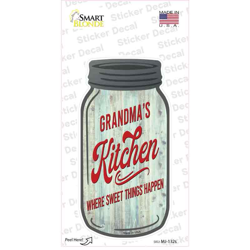 Grandmas Kitchen Sweet Things Novelty Mason Jar Sticker Decal Small