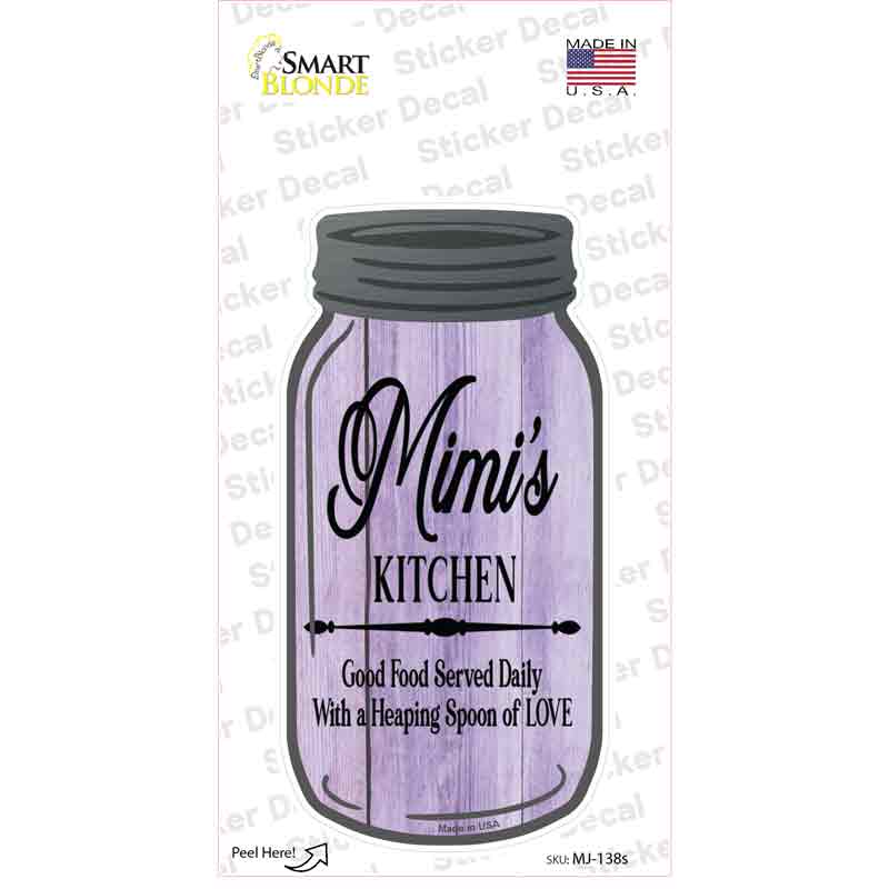 Mimis Kitchen Love Novelty Mason Jar Sticker Decal Small