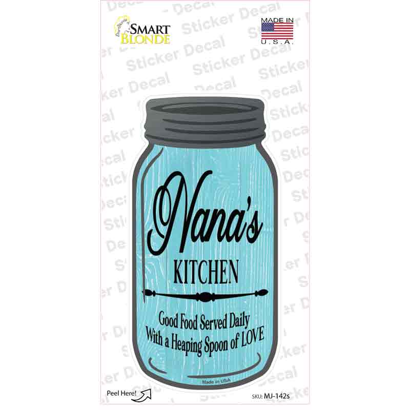 Nanas Kitchen Love Novelty Mason Jar Sticker Decal Small