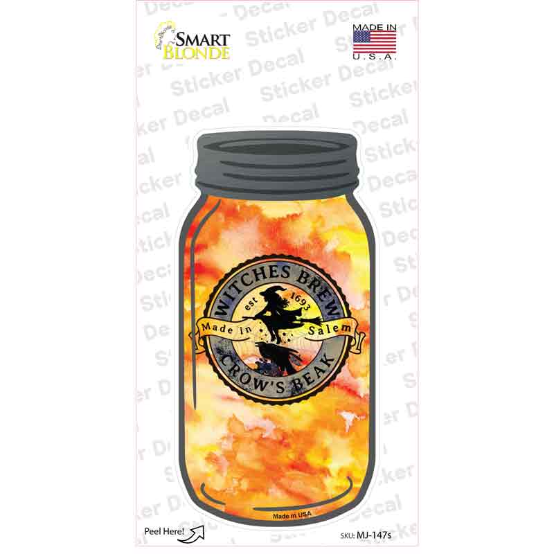 Crows Beak Orange Novelty Mason Jar Sticker Decal Small