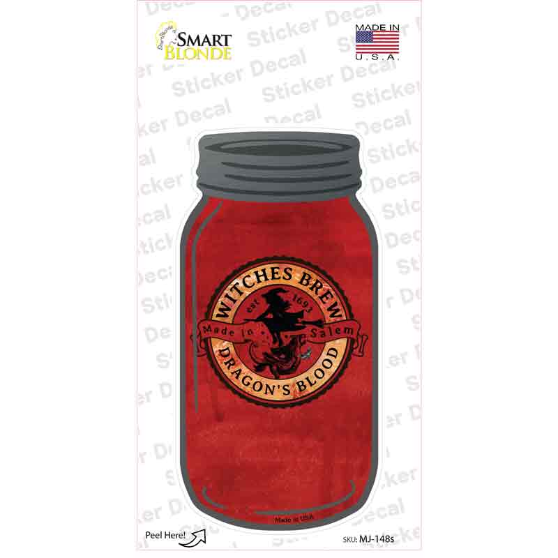 Dragons Blood Red Novelty Mason Jar Sticker Decal Small