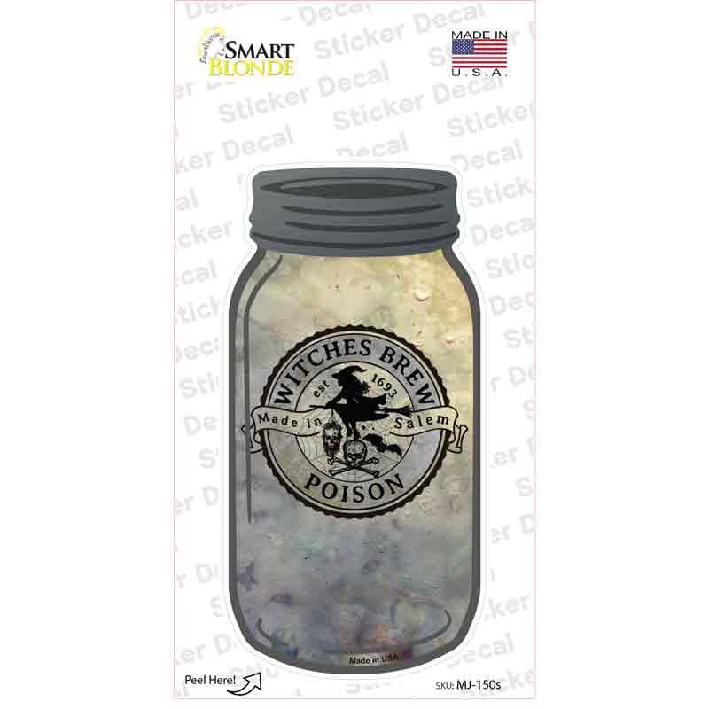 Poison Gray Novelty Mason Jar Sticker Decal Small