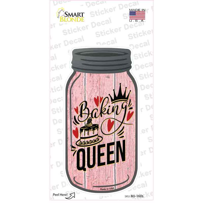 Baking Queen Novelty Mason Jar Sticker Decal Small