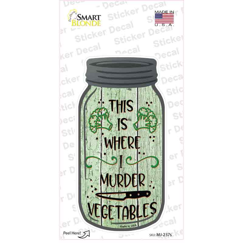 Murder Vegetables Novelty Mason Jar Sticker Decal Small