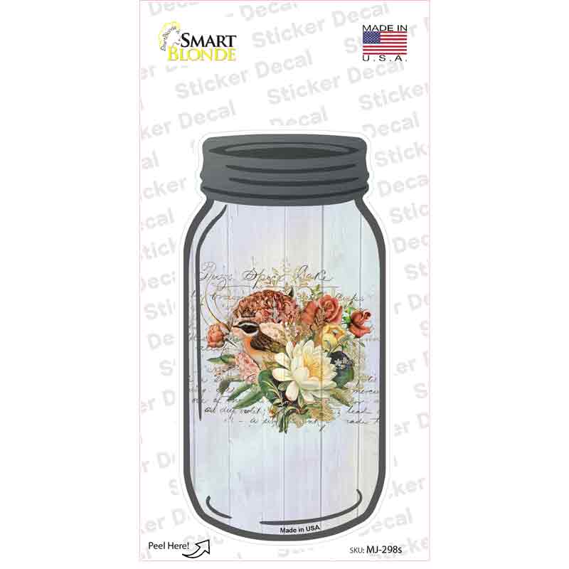 Yellow Bouquet With Notes Novelty Mason Jar Sticker Decal Small