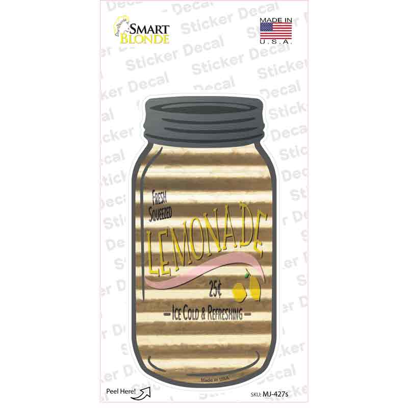 Fresh Lemonade Corrugated Novelty Mason Jar Sticker Decal Small