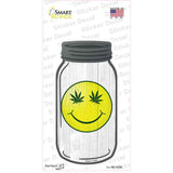 Smiley Marijuana Leaf Novelty Mason Jar Sticker Decal Small