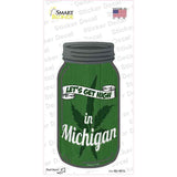 Get High Michigan Green Novelty Mason Jar Sticker Decal Small