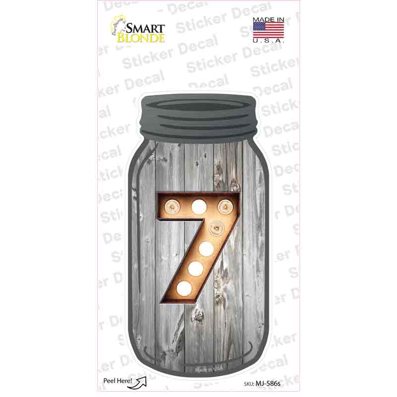 Jar Sign Sticker 7 Bulb Lettering Novelty Mason Jar Sticker Decal | Smart Blonde