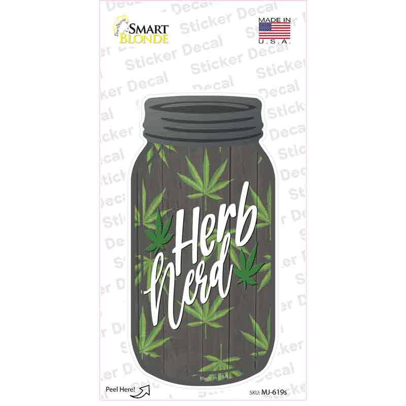 Herb Nerd Novelty Mason Jar Sticker Decal Small