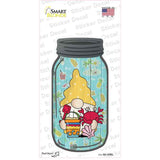 Gnome With Crab Novelty Mason Jar Sticker Decal Small