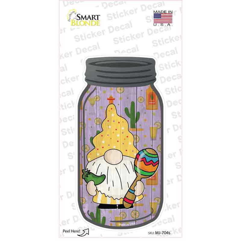 Gnome With Jalapeno Novelty Mason Jar Sticker Decal
