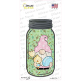 Gnome With Blue Egg Novelty Mason Jar Sticker Decal Small