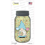 Gnome With Egg and Flowers Novelty Mason Jar Sticker Decal Small