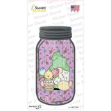 Gnome With Chick and Egg Novelty Mason Jar Sticker Decal Small