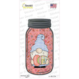 Gnome With Red Egg Novelty Mason Jar Sticker Decal Small