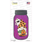 Gnome With Flying Ghost Novelty Mason Jar Sticker Decal Small