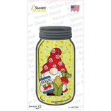 Gnome With Corn and Beets Novelty Mason Jar Sticker Decal Small