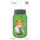 Gnome With Bee Green Novelty Mason Jar Sticker Decal Small