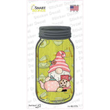 Gnome With Teapot and Cookies Novelty Mason Jar Sticker Decal Small