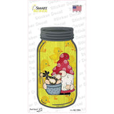 Gnome With Chicken Yellow Novelty Mason Jar Sticker Decal Small