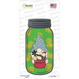 Gnome With Chicken Green Novelty Mason Jar Sticker Decal Small