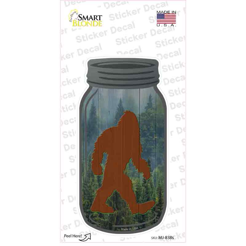 Bigfoot Shadow Standing Novelty Mason Jar Sticker Decal Small