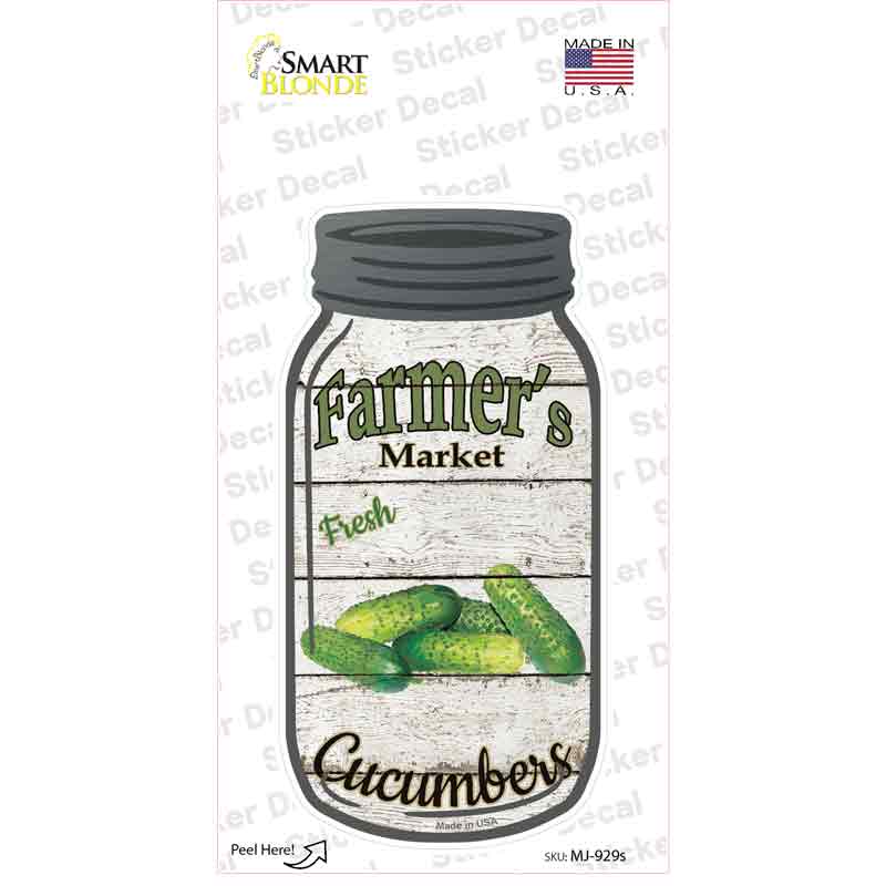 Cucumbers Farmers Market Novelty Mason Jar Sticker Decal Small