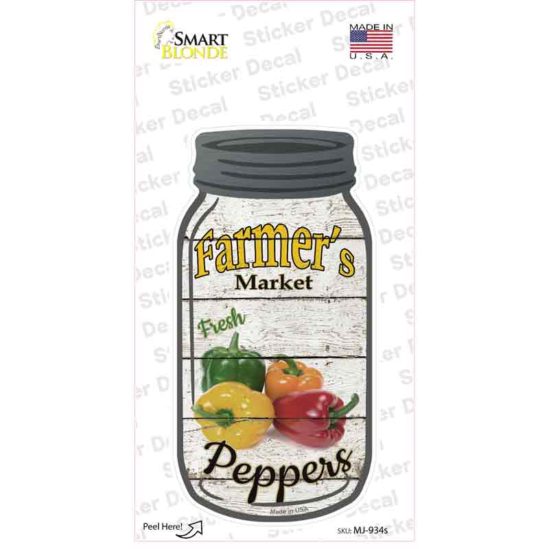 Peppers Farmers Market Novelty Mason Jar Sticker Decal Small