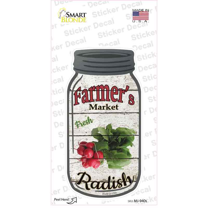 Radish Farmers Market Novelty Mason Jar Sticker Decal Small