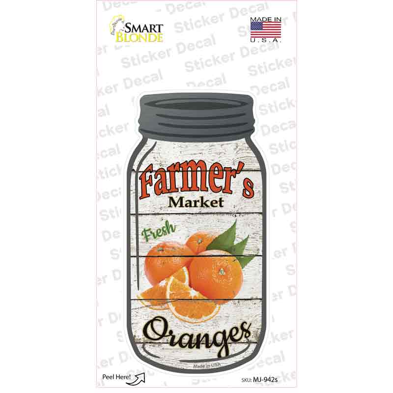 Oranges Farmers Market Novelty Mason Jar Sticker Decal Small