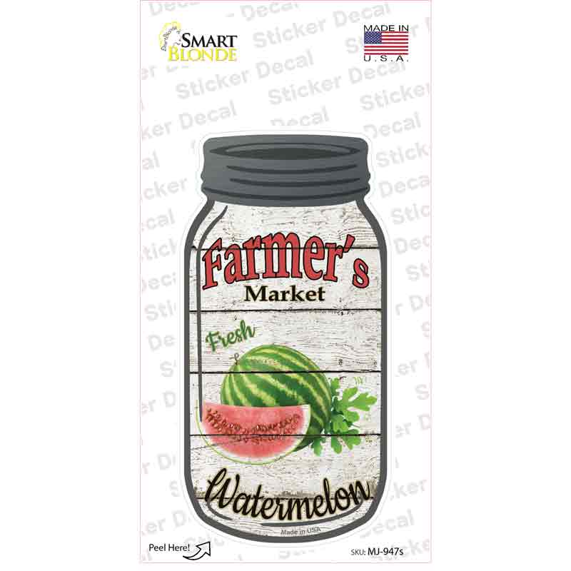 Watermelon Farmers Market Novelty Mason Jar Sticker Decal Small