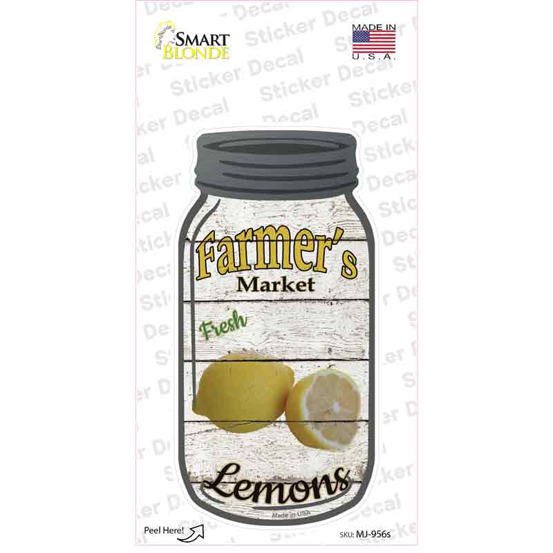 Lemons Farmers Market Novelty Mason Jar Sticker Decal Small