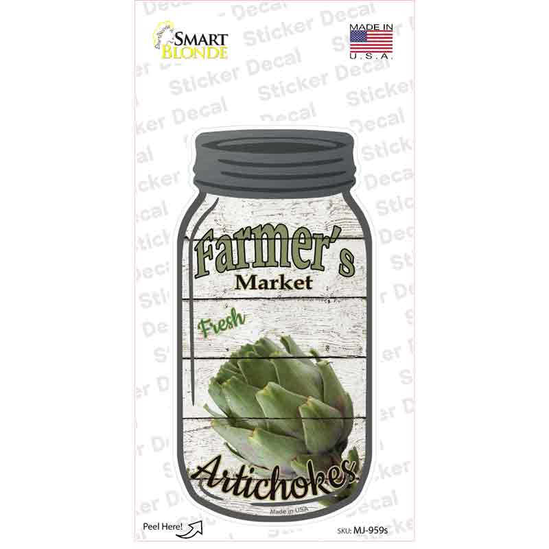 Artichokes Farmers Market Novelty Mason Jar Sticker Decal Small