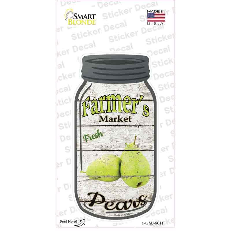 Pears Farmers Market Novelty Mason Jar Sticker Decal Small