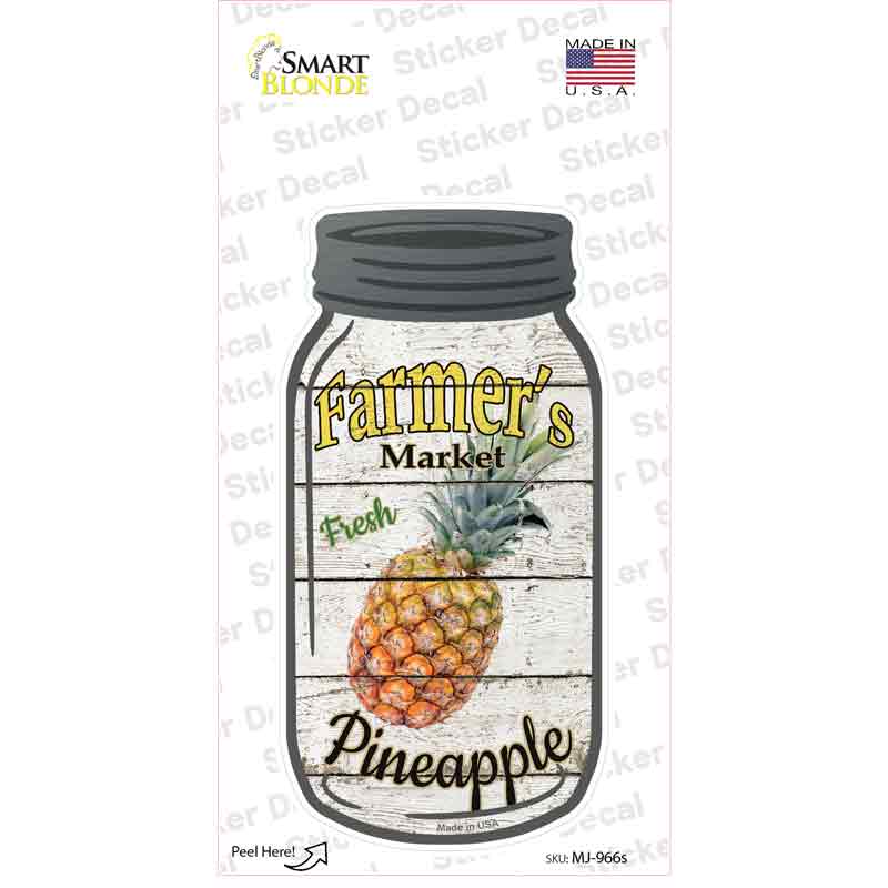 Pineapple Farmers Market Novelty Mason Jar Sticker Decal Small