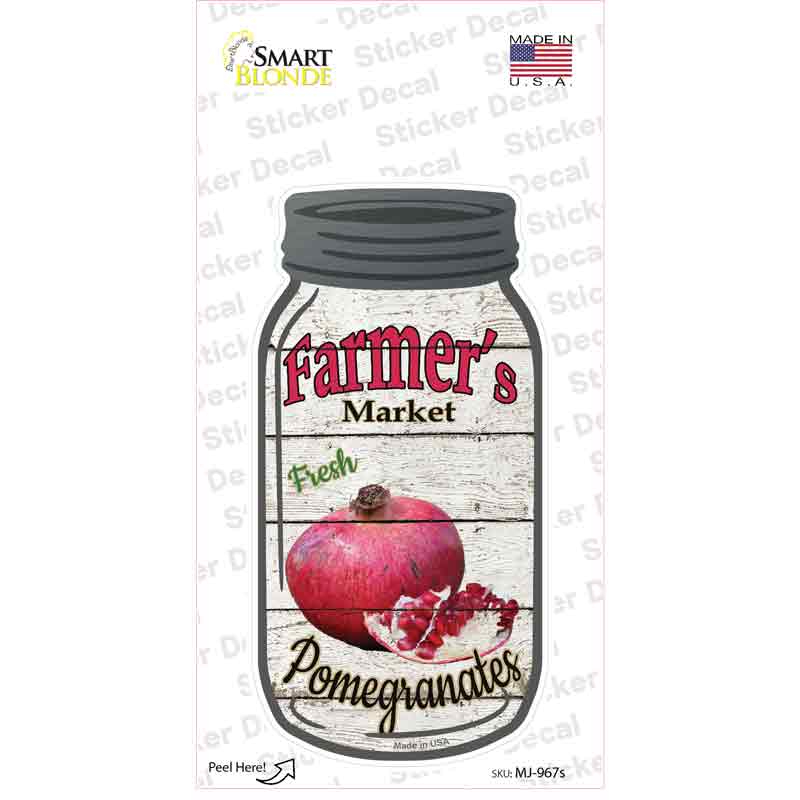 Pomegranates Farmers Market Novelty Mason Jar Sticker Decal Small