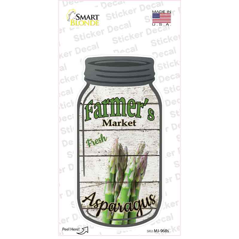 Asparagus Farmers Market Novelty Mason Jar Sticker Decal Small