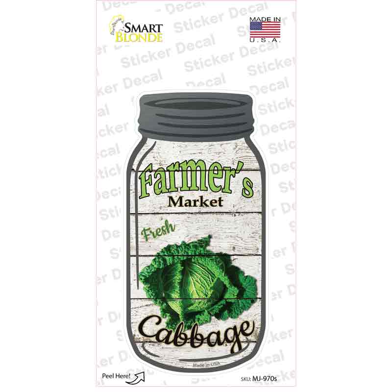 Cabbage Farmers Market Novelty Mason Jar Sticker Decal Small