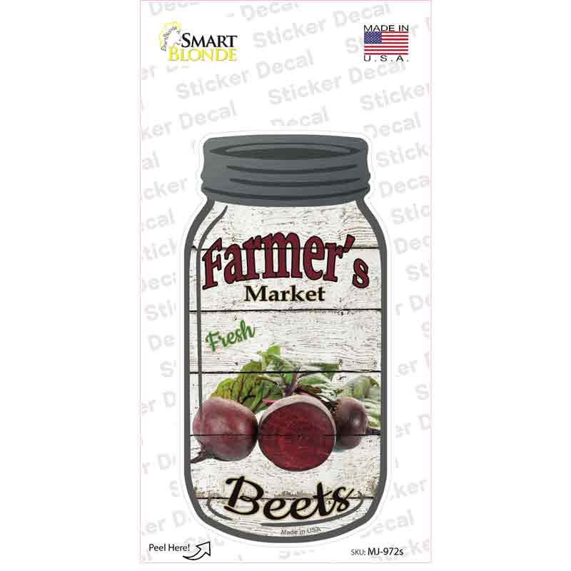 Beets Farmers Market Novelty Mason Jar Sticker Decal Small