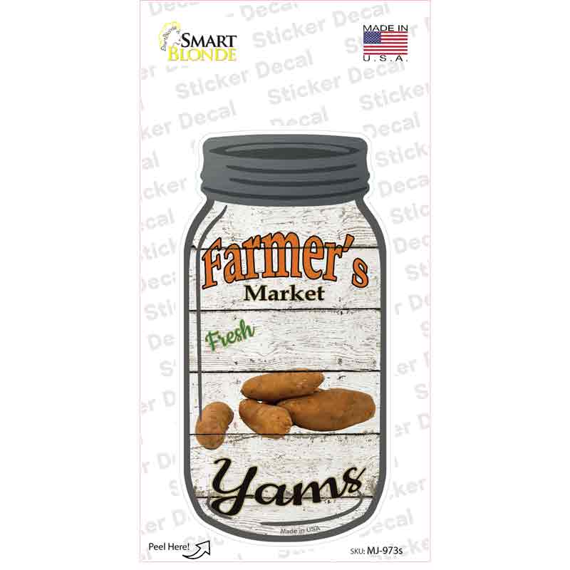 Yams Farmers Market Novelty Mason Jar Sticker Decal Small