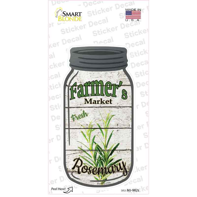 Rosemary Farmers Market Novelty Mason Jar Sticker Decal Small